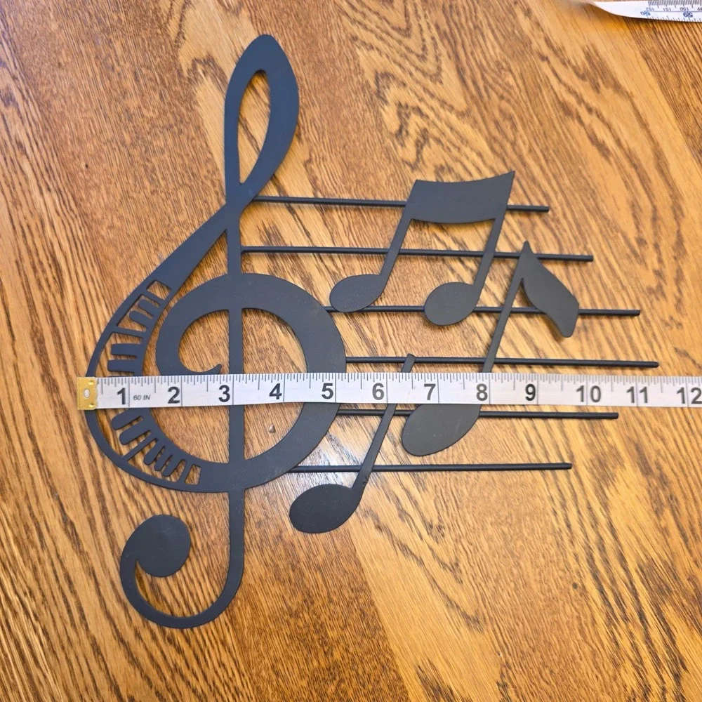 Black‎ Metal Music Note Treble Clef Wall Art Decor Musical Staff Silhouette